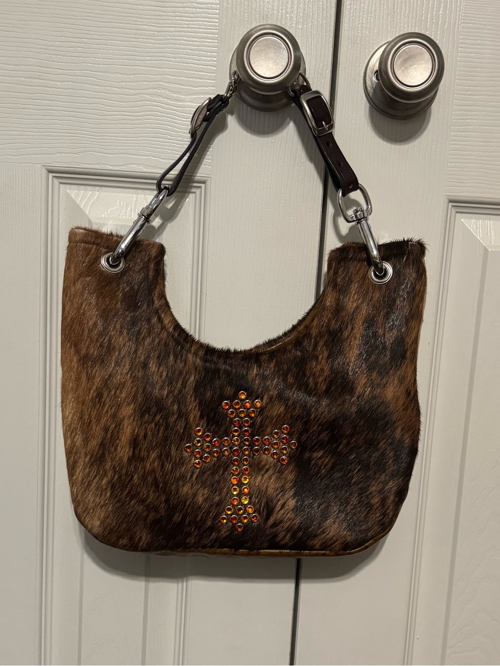 Kurtmen Design Brown Cowhide With Cross Stud Detail